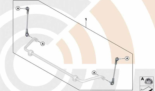 Kit de reparación soporte estabilizador OEM 31355A35EE7 para BMW F40, F52, F44, F45, F45N, F46, F46N, F48, F48N, F49, F49N y MINI F54, F54N, F60, F60N. Original BMW y MINI.
