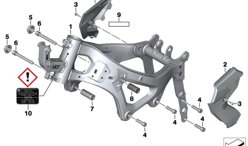 Tapa lateral derecha OEM 46518393946 para motos BMW F 750 GS, F 850 GS, F 900 GS, F 850 GS Adventure, F 900 GS Adventure, F 800 GS. Original BMW Motorrad.