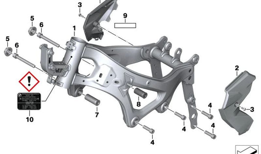 Tampa lateral direita OEM 46518393946 Para motocicletas BMW F 750 GS, F 850 ​​Gs, F 900 Gs, F 850 ​​Gs Adventure, F 900 Gs Adventure, F 800 gs. BMW Motorrad original.
