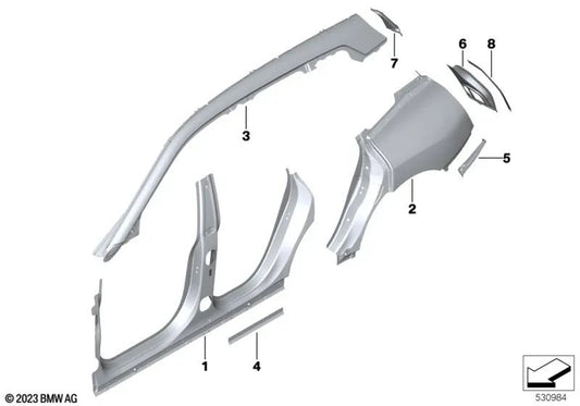 Left Outer Side Frame for BMW I20 (OEM 41009447285). Original BMW
