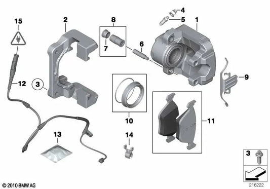 Suporte de freio para BMW E70N, F15, X6 Series E71, E72, F16 (OEM 34116788433). BMW originais.