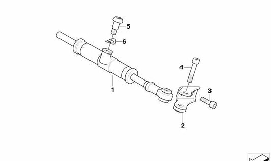 Amortiguador de dirección OEM 31447706348 para motos BMW K1200S, K1300S, K1200R, K1300R, K1200GT, K1300GT. Original BMW Motorrad.