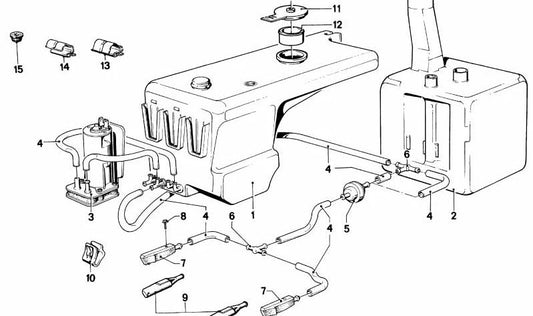 Tobera de limpieza de faros OEM 61671357608 para BMW E21, E23, E24, Serie 02 (modelos 114, 1502, 1602, 1802). Repuesto original BMW.