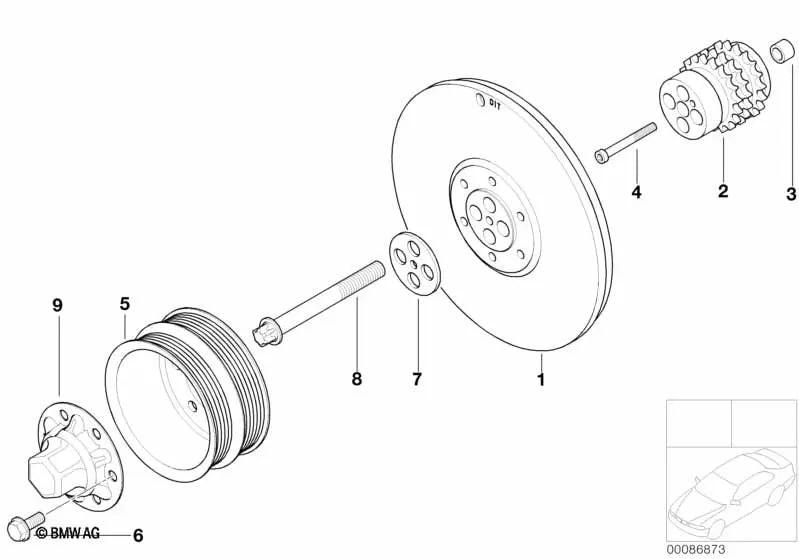Pulley for BMW 3 Series E46, Z4 E85 E86 (OEM 11217840380). Genuine BMW