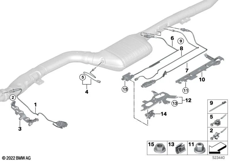Sonda NOX per BMW G20, G21, G22, G23, G26, G30N, G31N, G32N, G11N, G12N, G70, G14, G15, G16, G01, G02 (OEM 13627926310). BMW originale