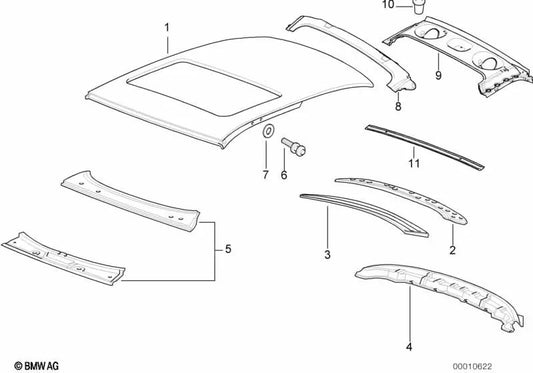 Janela traseira superior para BMW E36 (OEM 41328191135). BMW original