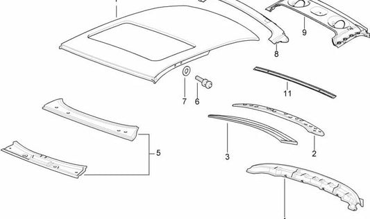 Unterer Rahmen des Heckfensters für BMW 3 E36 -Serie (OEM 41328153262). Original BMW