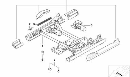 Tapa embellecedora asiento color beige OEM 52108197026 para BMW Serie 7 E38. Pieza original BMW.