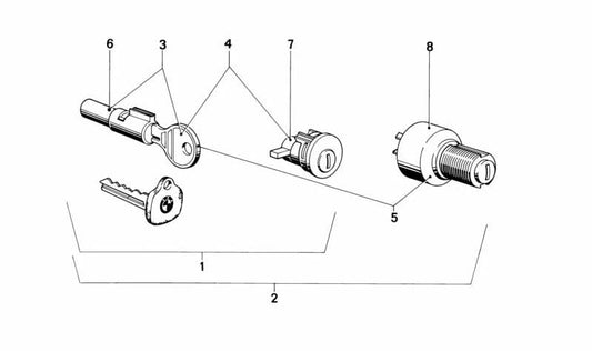 Cerradura de volante OEM 32329016007 para BMW R50, R60, R69, R69S. Original BMW.