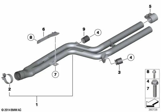 Vorrohrhalter for BMW 5 Series F07, F10, F11, F18 and 6 Series F06, F12, F13 (OEM 18208614965). Genuine BMW