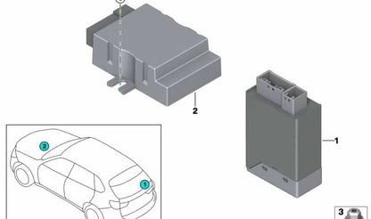 Fuel Pump Control Module OEM 16147411596 for BMW (Compatible Models: F20, F21, F22, F23, F87, F30, F31, F34, F35, F32, F33, F36, F07, F10, F11, F18, F06, F12, F13, F01, F02, F04, F25, F26, F15, F16). Genuine BMW.