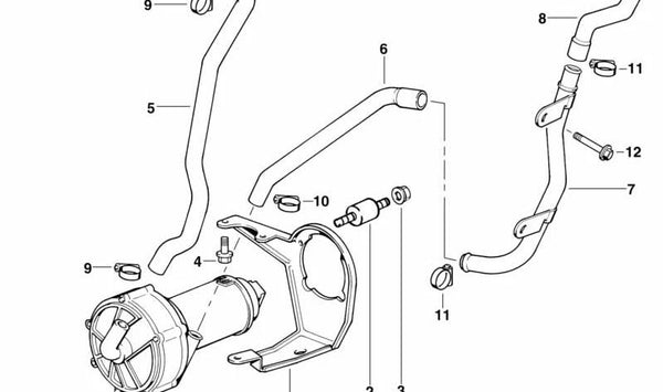 Tubo de admisión de aire OEM 11721704096 para BMW Serie 5 E34. Original BMW.