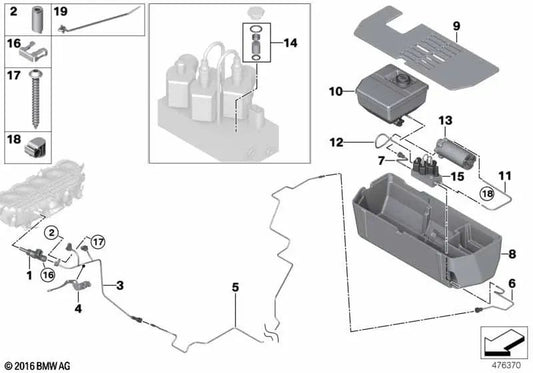 Tubo de injeção de água para BMW F82 (OEM 13538068957). BMW original