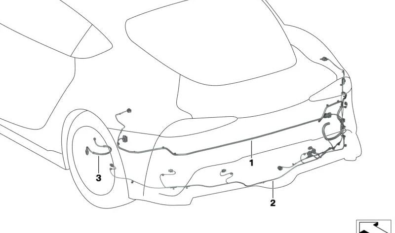 Cable de freno de mano eléctrico izquierdo OEM 61115A07236 para BMW G20, G21, G28, G29. Original BMW.