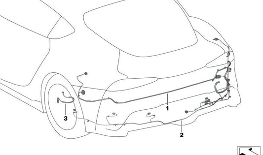Electric handbrake cable OEM 61115A07236 for BMW G20, G21, G28, G29. Original BMW.