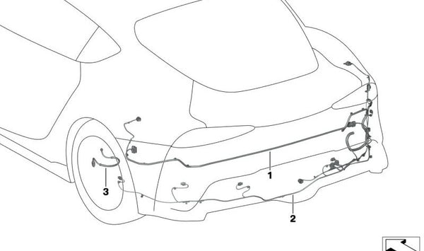 Cable de freno de mano eléctrico izquierdo OEM 61115A07236 para BMW G20, G21, G28, G29. Original BMW.