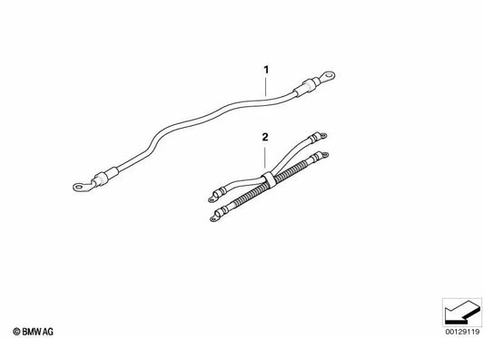 Câble de masse pour la série BMW 3 E46 (OEM 61126909661). BMW d'origine