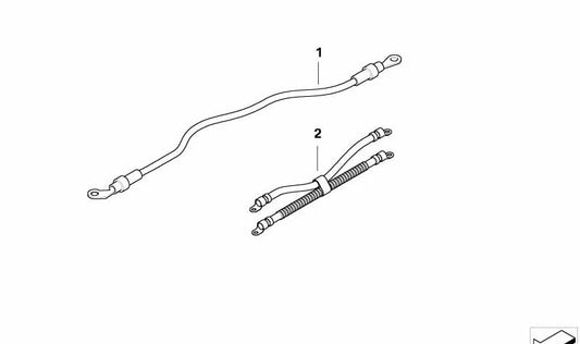 Cable de masa OEM 12513451658 para BMW E46 (330Cd, 330d) y E83 (X3 3.0d). Compatible con calentador eléctrico. Original BMW.