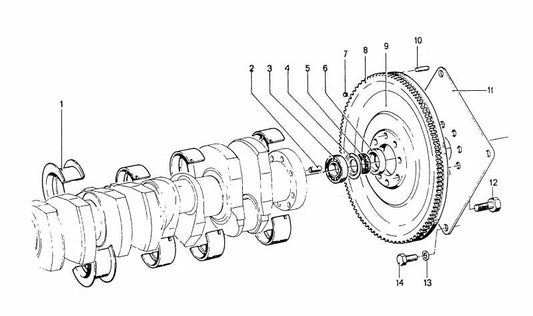 Volante de inercia OEM 11221253633 para BMW E12. Original BMW.