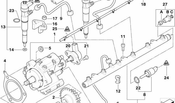 Inyector de combustible OEM 13532354093 para BMW E39, E38. Original BMW.