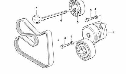 Correa acanalada (poly V) OEM 11287520072 para BMW E36, E34, E60, E61, E65, E66. Original BMW.