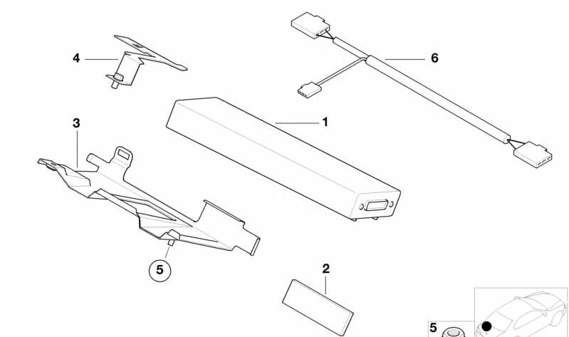 Soporte para unidad de manos libres OEM 65126903181 para BMW Z8 (E52). Compatible con modelos EJ11, EJ13, EJ23. Original BMW.