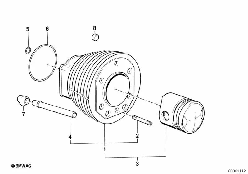 Cilindro "Nikasil" para BMW R 248 (OEM 11111337275). Original BMW