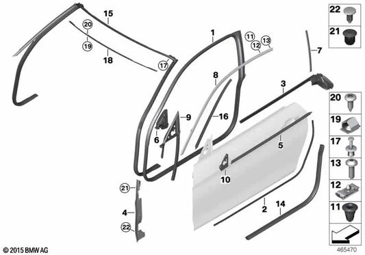 Moldura del marco lateral derecho negro mate para BMW F32, F82 (OEM 51337433332). Original BMW.