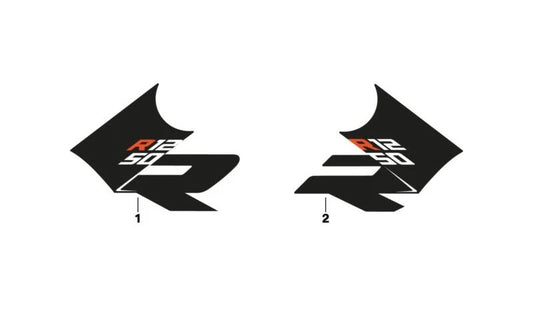 Decoração lateral esquerda OEM 51147109165 para BMW Motorrad R 1200 R, R 1250 R. Original BMW Motorrad.