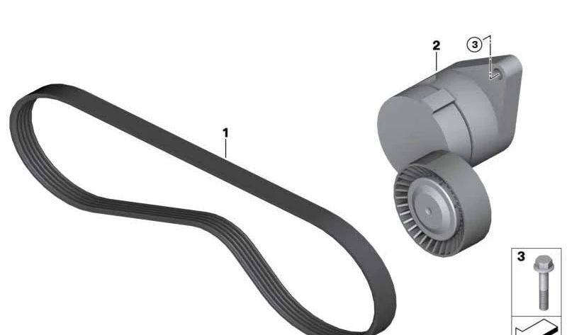 Correa poli V (4PK X 863) OEM 11287512762 para BMW E46, E39, E60, E61, E65, E83, E53, E85. Pieza original BMW.