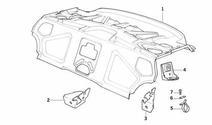 Soporte interior izquierdo respaldo OEM 41148134989 para BMW E31. Original BMW.