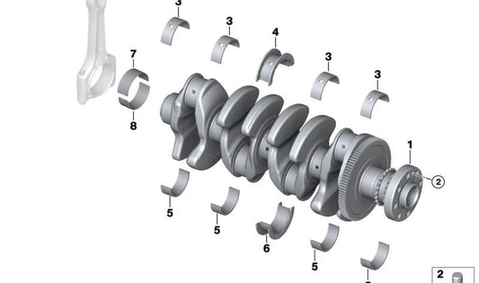 Crankshaft for BMW 3 Series G20, 4 Series G22, G26, 5 Series G30, X3 G01 (OEM 11218637755). Original BMW