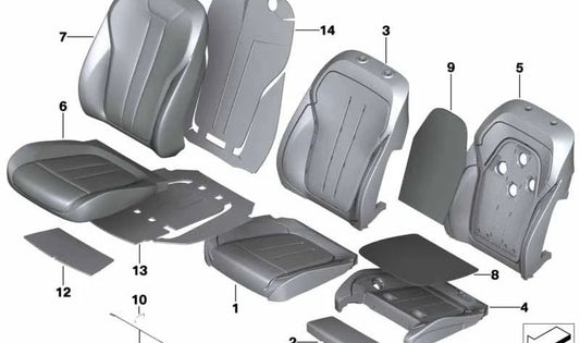 COMFORT SET COVER IN BLANK LEATHER OEM 52107450845 FOR BMW X6 F16. Original BMW.