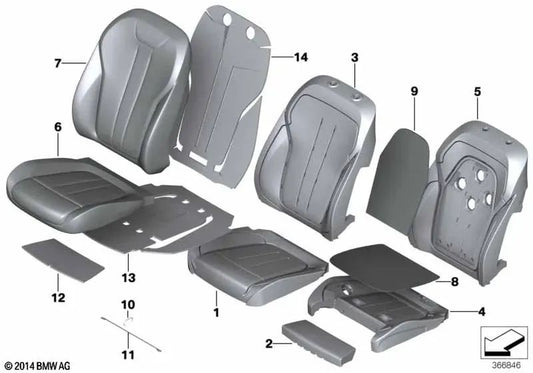 Comfort Leather Heated Seat Cover for BMW F16 (OEM 52107377082). Original BMW.