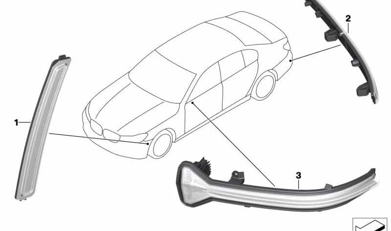 Refletor traseiro direito para BMW G11, G12 (OEM 63147342950). BMW original