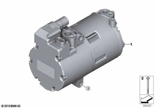 Compresor del climatizador eléctrico OEM 64529496112 para BMW X5 G05, X6 (xDrive45e) y más. Original BMW.