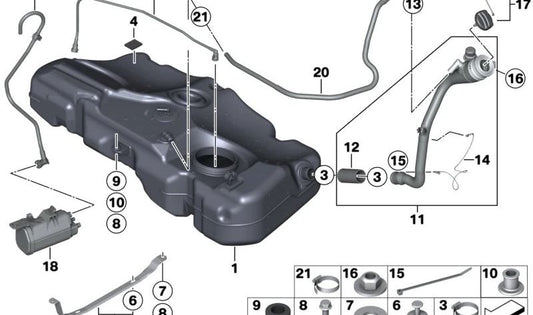 Filtro de carbón activo OEM 16132752290 para MINI R56, R56 LCI, Clubman R55, Cabrio R57, Coupé R58, Roadster R59... y más. Original MINI.