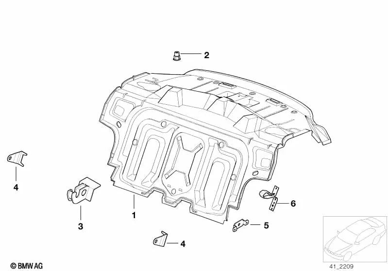 Soporte para acolchado lateral OEM 41138234658 para BMW Serie 3 E36 (316i, 318i, 320i... y más). Original BMW.