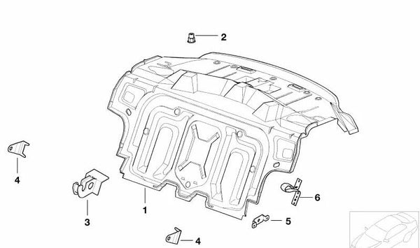 Soporte central del respaldo OEM 41128232115 para BMW E36. Original BMW.