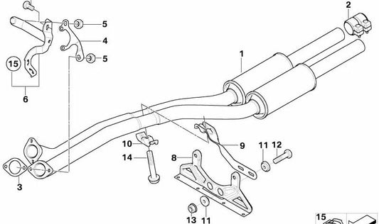 Abrazadera de escape OEM 18207522514 para BMW Serie 7 E65, E66 (730i, 730Li con motores M54 y N52). Original BMW.