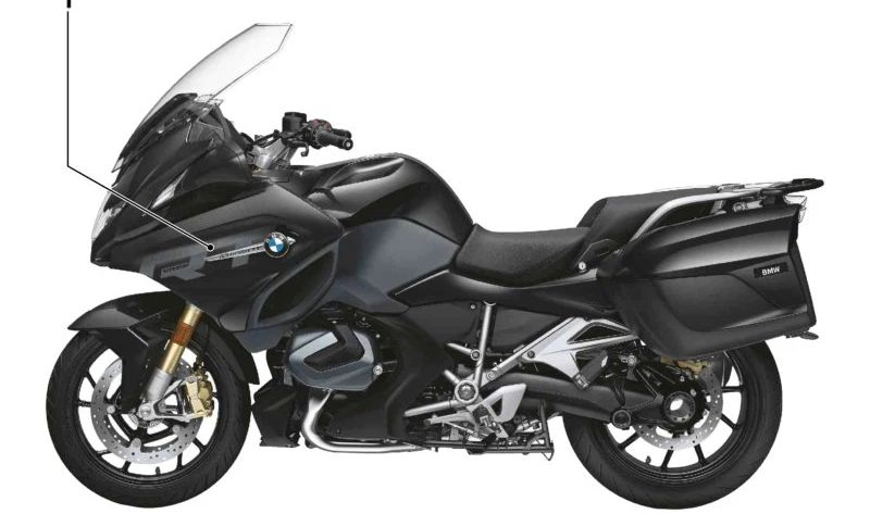 Inscripción revestimiento lateral derecho OEM 51147925486 para BMW R 1200 RT, R 1250 RT. Original BMW Motorrad.