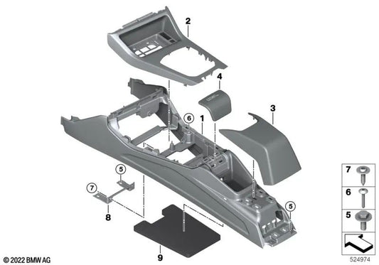 Zentrale Konsole für BMW 3 G80, 4 G82 -Serie (OEM 51169504995). Original BMW