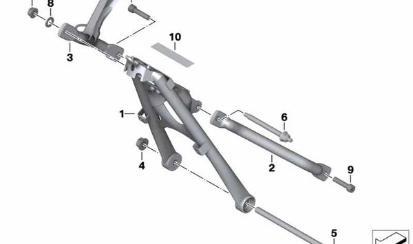 Tirante derecho OEM 46517703186 para moto BMW R 1200 ST (K28). Original BMW Motorrad.