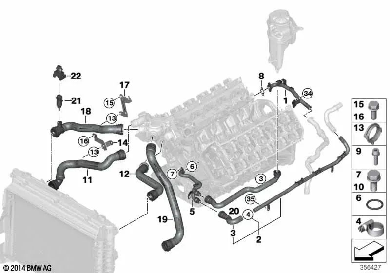 Tubo de alimentación para BMW E60, E61N, E63, E64 (OEM 11537834052). Original BMW.