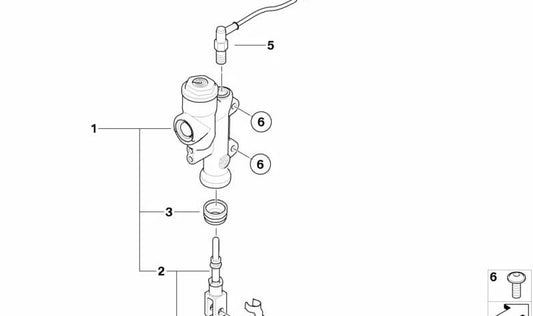 Interruttore della luce del freno posteriore OEM 61327708268 per motociclette BMW G450X. BMW MOTORAD originale.