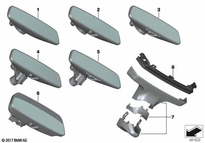 Mirror Base Cover Set for BMW F90, G30, G30N, G31, G31N, G38, G32, G32N, G11, G11N, G12, G12N (OEM 51166817654). Original BMW