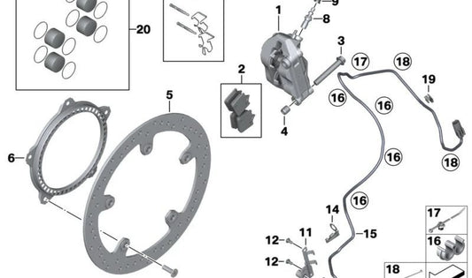 Sensore di velocità ruota OEM 34527715117 per moto BMW S 1000 RR, S 1000 R, HP4, F 700 GS, F 800 GS, F 850 GS, C 650 GT… e altri modelli. Originale BMW Motorrad.