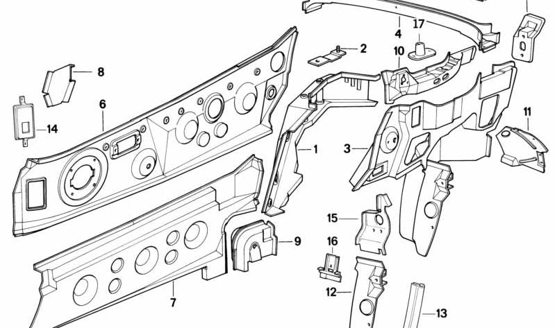 Linke Seitenunterstützung OEM 41218121681 für BMW Z1. Original BMW Stück.