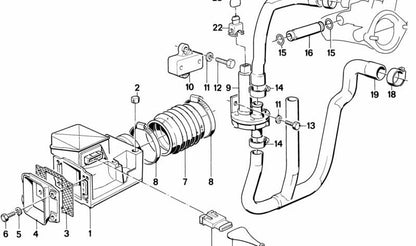 Caudalímetro de aire OEM 13621307019 para BMW E28, E24. Original BMW.