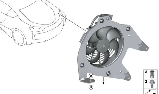 Electroventilador OEM 17427639680 para BMW i8 (I12, I15). Original BMW.